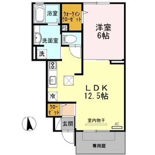 ミル・クレール【1階】の間取り