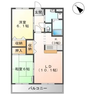 サンハイム中村【1階】の間取り