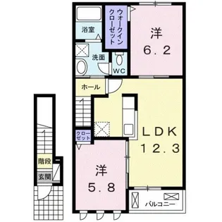 ボヌール岩橋 Ⅱ【2階】の間取り