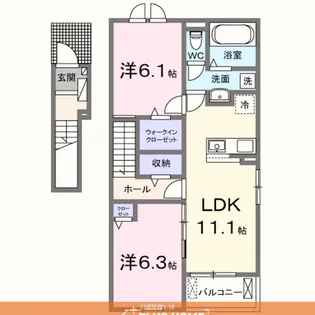 ウエスタン ヴィレッジⅢ【2階】の間取り