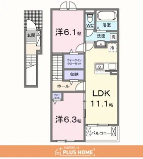 ウエスタン ヴィレッジⅢ【2階】の間取り