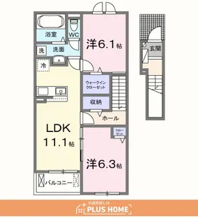 ウエスタン ヴィレッジⅢ【2階】の間取り