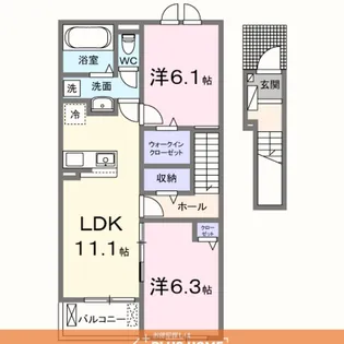 ウエスタン ヴィレッジⅢ【2階】の間取り