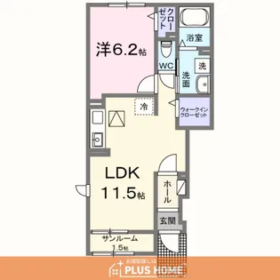 ウエスタン ヴィレッジⅠ【1階】の間取り
