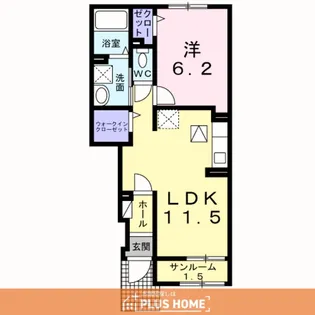 ウエスタン ヴィレッジⅠ【1階】の間取り