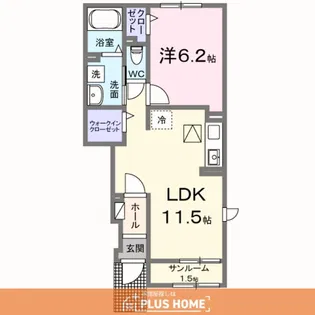 ウエスタン ヴィレッジⅠ【1階】の間取り
