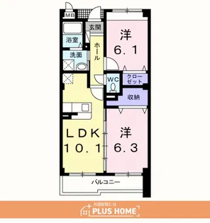 リヴェール栄谷【1階】の間取り