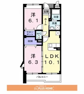 リヴェール栄谷【3階】の間取り