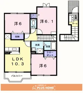 メリー・プラッツ Ⅱ【2階】の間取り