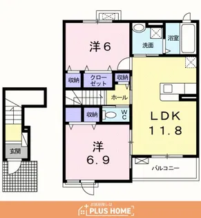 プティボヌールⅡ【2階】の間取り