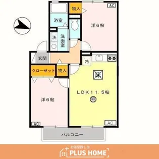 メゾン・モンテリベール Ⅰ【2階】の間取り