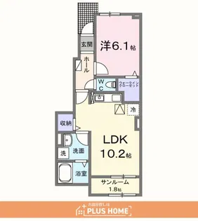 フロレゾンB【1階】の間取り