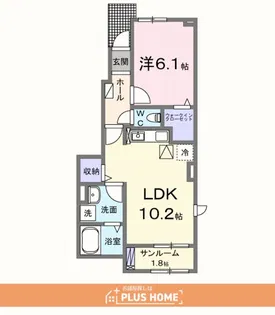 フロレゾンD【1階】の間取り