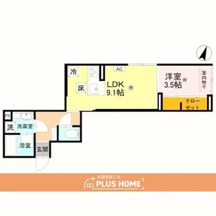 グレイスコート狐島【1階】の間取り