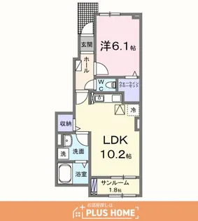 ルチェリデB【1階】の間取り