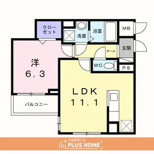 東釘貫丁3丁目アパートA【3階】の間取り