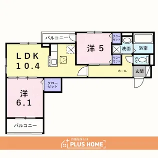 東釘貫丁3丁目アパートB【1階】の間取り