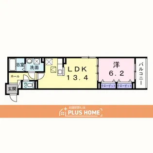 東釘貫丁3丁目アパートB【1階】の間取り