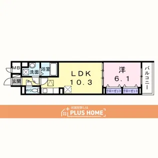 東釘貫丁3丁目アパートB【1階】の間取り