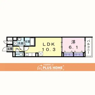 東釘貫丁3丁目アパートB【3階】の間取り