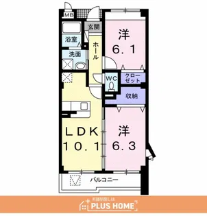 リヴェール栄谷【2階】の間取り