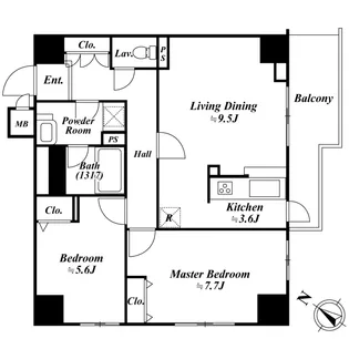 アクロス目黒タワー【15階】の間取り