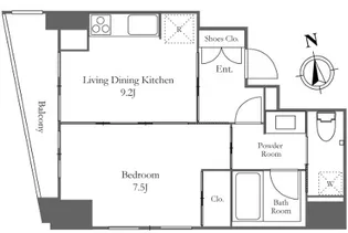 ライオンズフォーシア白金高輪【8階】の間取り