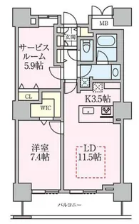 ロイヤルパークスタワー南千住【18階】の間取り