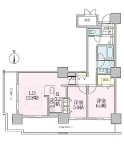 ロイヤルパークスタワー南千住【9階】の間取り