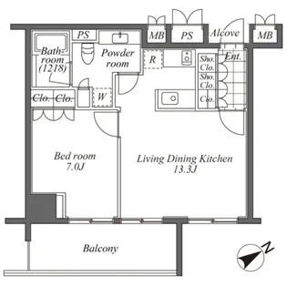 オーパスレジデンス恵比寿【4階】の間取り