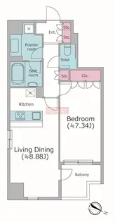 レジディア東麻布【8階】の間取り