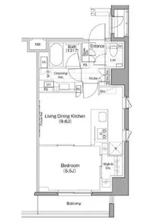 1LDKの間取り画像