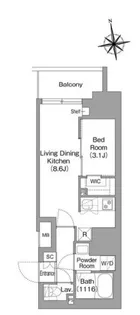 コンフォリア・リヴ北新宿【3階】の間取り