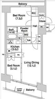 コンフォリア芝浦バウハウス【8階】の間取り