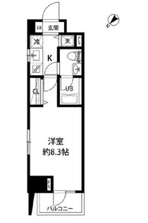 1Kの間取り画像