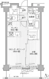 メゾンカルム市谷仲之町【1階】の間取り