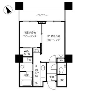 パークコート麻布十番ザタワー【14階】の間取り
