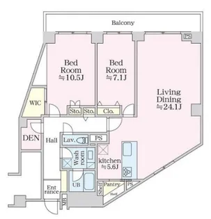 グラマシー恵比寿【7階】の間取り