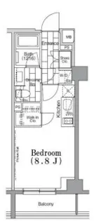 ワンルーフフラット月島【8階】の間取り