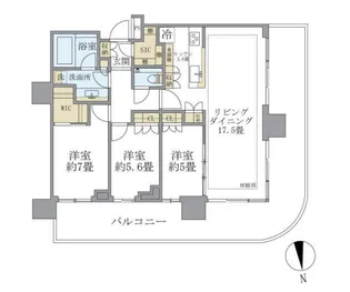晴海フラッグサンヴィレッジT棟【44階】の間取り