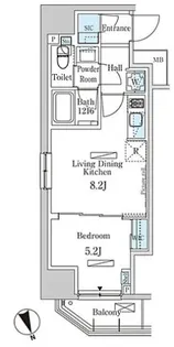 パークアクシス虎ノ門【8階】の間取り