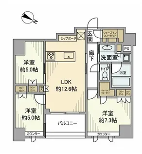 グリーンパーク日本橋堀留町【3階】の間取り