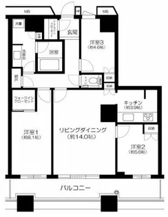芝浦アイランドグローヴタワー【31階】の間取り