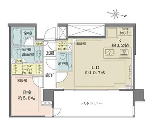ザ・パークハウス千代田六番町【7階】の間取り