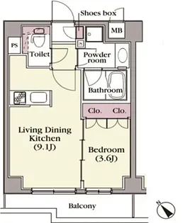 プラチナコート中目黒【2階】の間取り