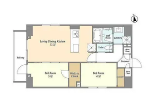 2LDKの間取り画像