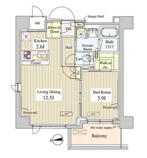 クーカイテラス早稲田【3階】の間取り