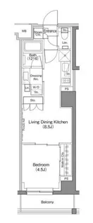 ザ・パークハビオ神楽坂香月【2階】の間取り