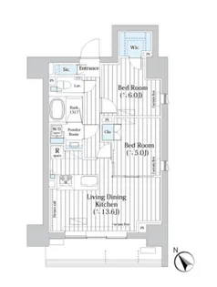 ライオンズフォーシア築地ステーション【8階】の間取り