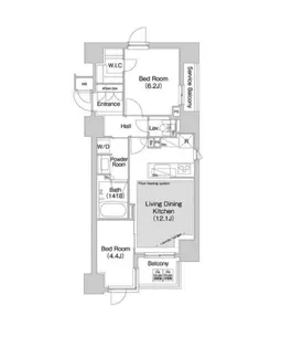 コンフォリア赤坂【4階】の間取り